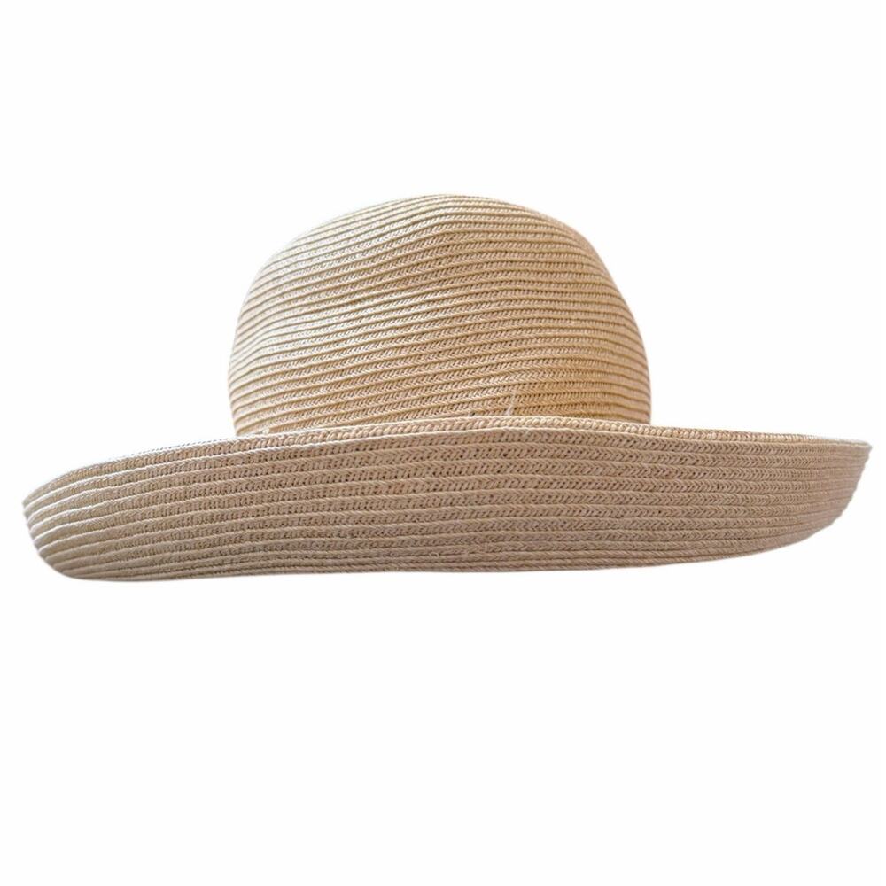 San Diego Hat Co Wide Brim Floppy Sun Hat Straw Beach Resort Tan OS Minimalist - Picture 3 of 5